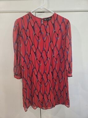 Winter Kate Red Patterned Silk Dress